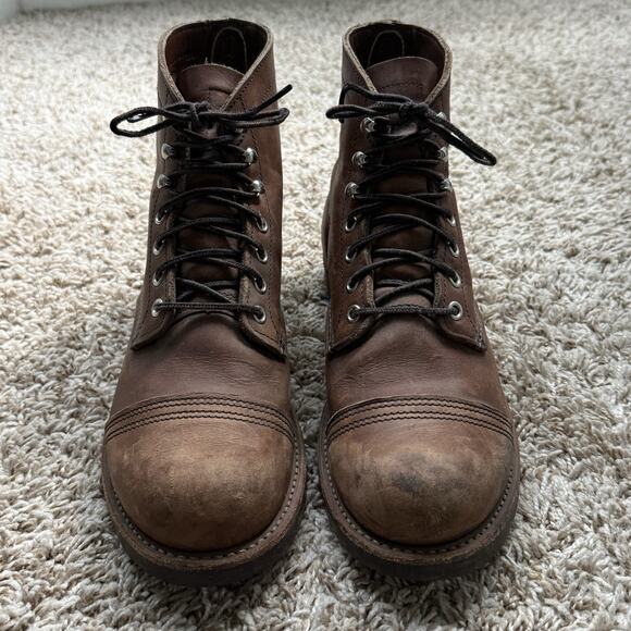 Red Wing Shoes 8111 Iron Ranger Brown Leather Boots Men’s Size 8 D Made In USA main image 9